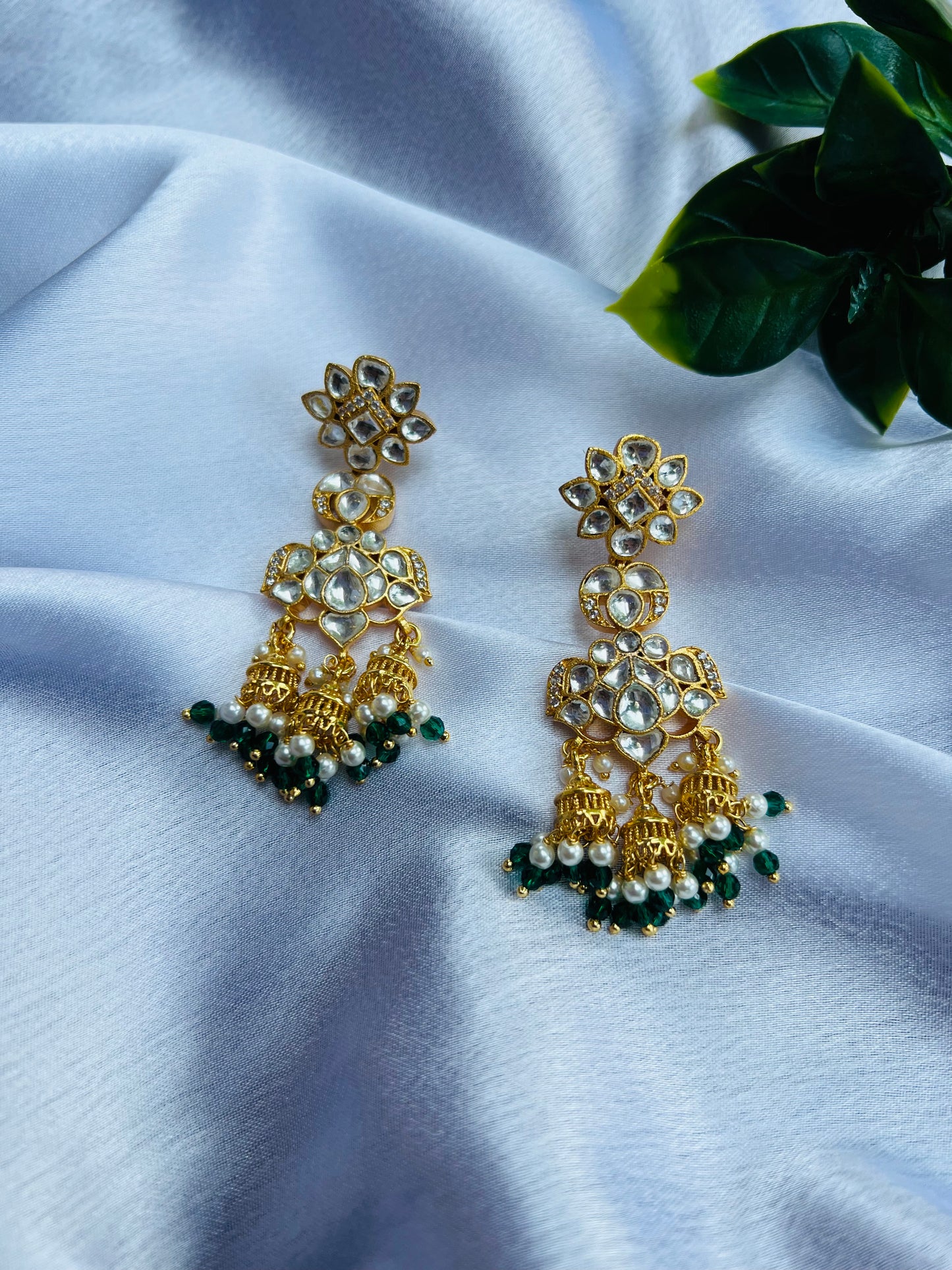 Abhaya Jhumer Emerald Earrings