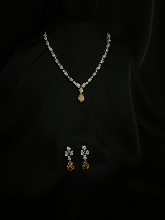 Golden Aura Necklace & Earrings Set