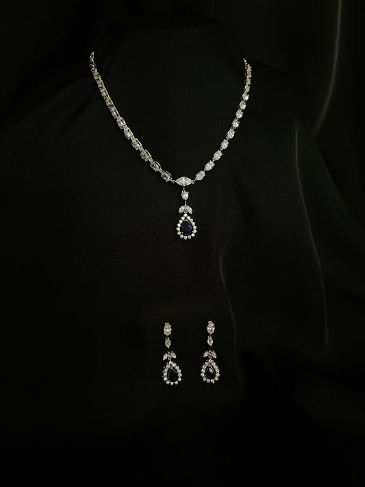 Sapphire Radiance Necklace & Earrings Set
