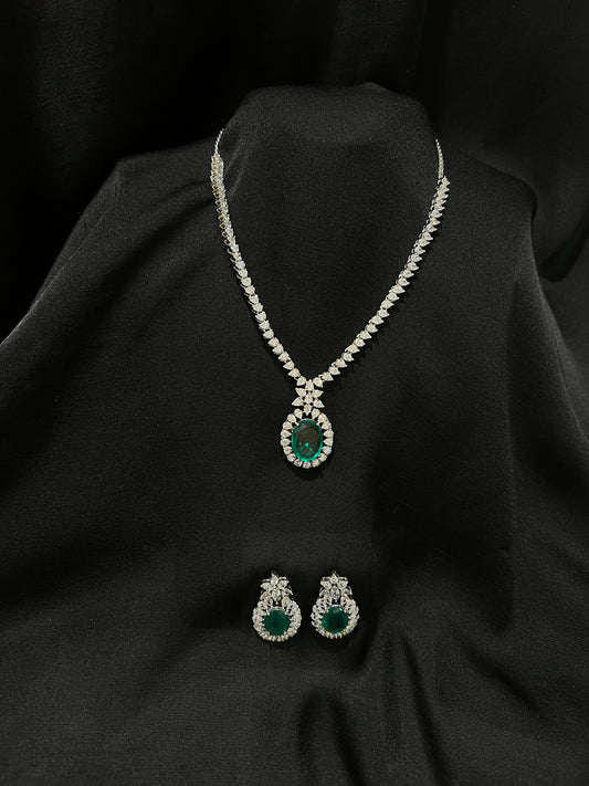 Emerald Enchantment Necklace & Earrings Set