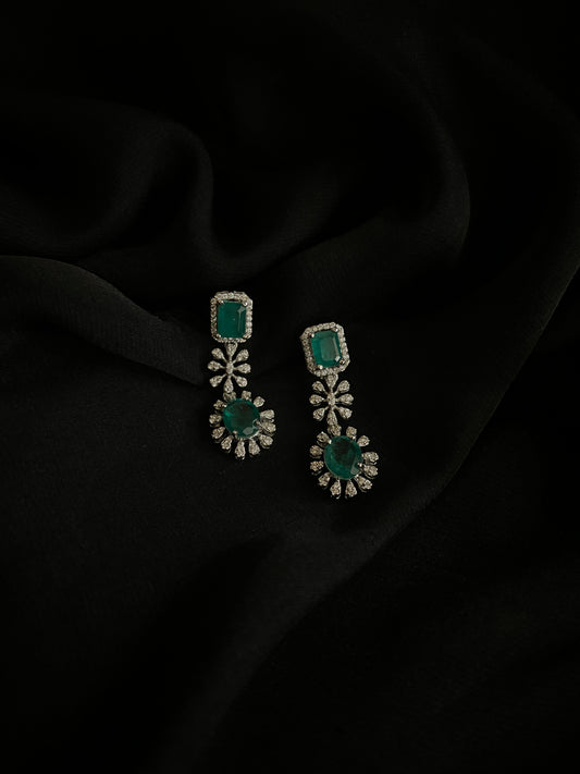 Emerald Bloom Cascade Earrings