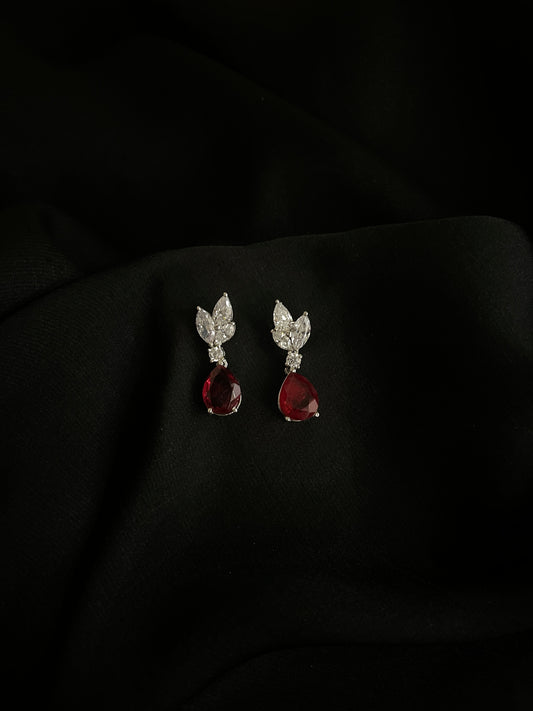 Scarlet Petal Drop Earrings
