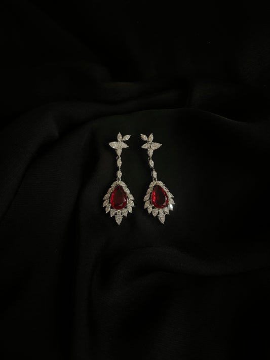 Ruby Royale Bloom Earrings