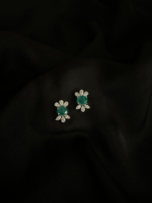 Emerald Bloom Petal Earrings