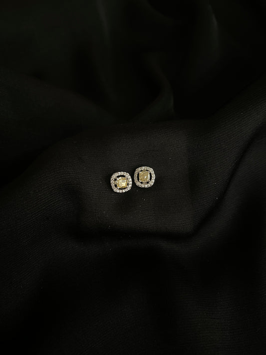Golden Ember Cushion Earrings
