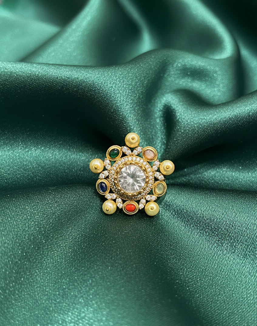 Navratna Noor Statement Ring