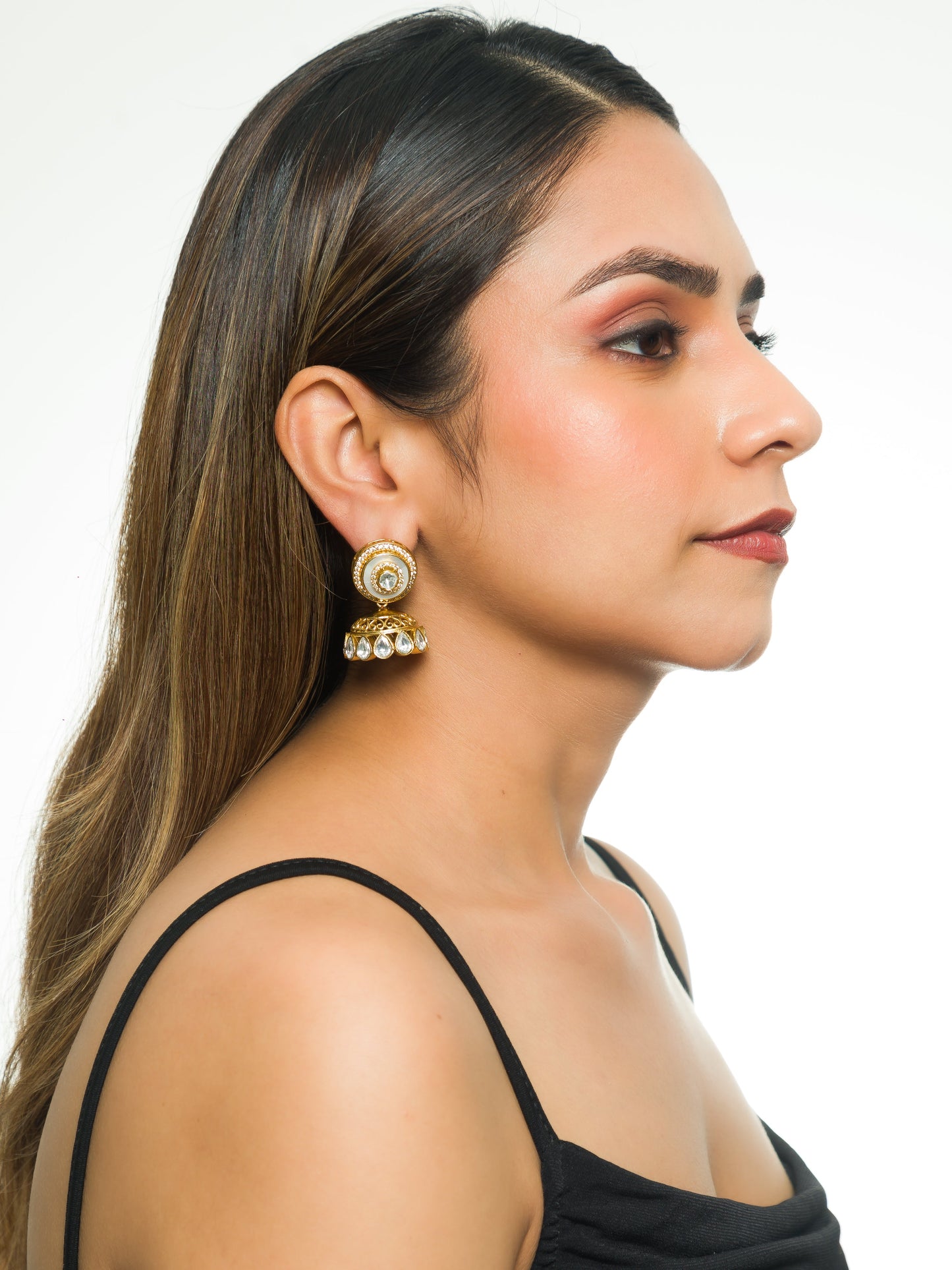Kusuma Ivory Kundan Jhumka
