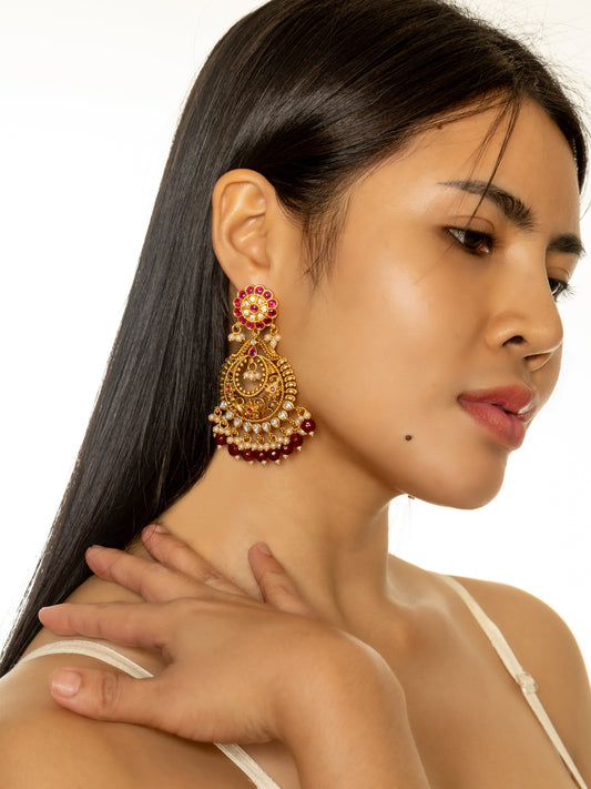 Shanaya Beaded with Polki Earrings