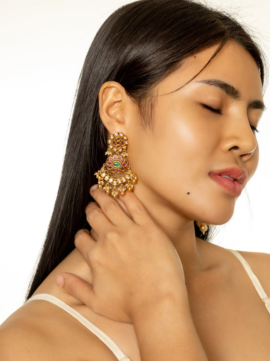 Sanya Beaded with Polki Earrings