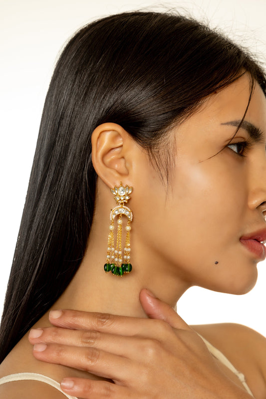 Mrunalini Tassels Green Earrings