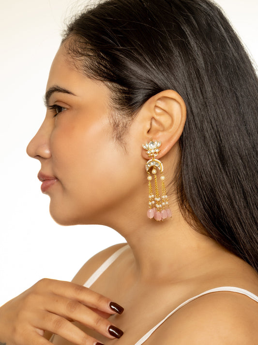 Mrunalini Tassels Pink Earrings