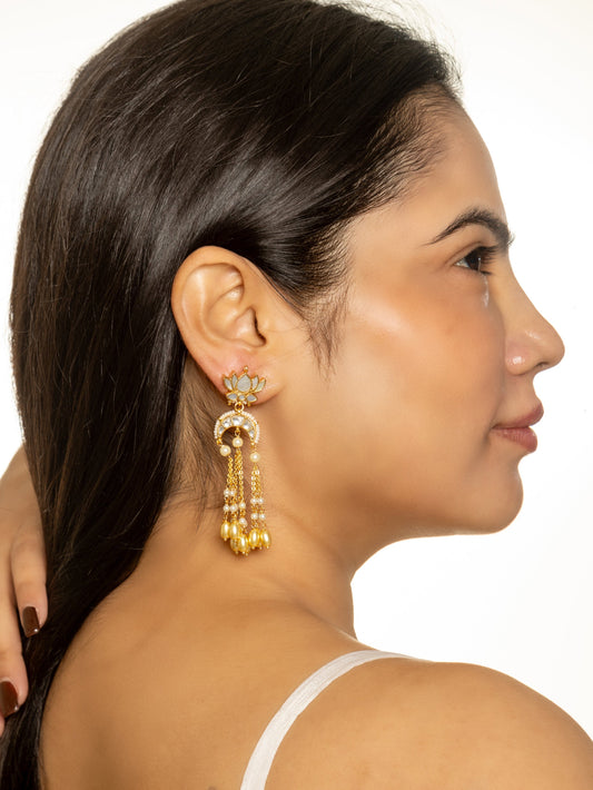 Mrunalini Tassels Beige Earrings