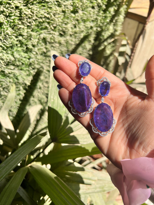 Lavender Glint Dropped Earrings