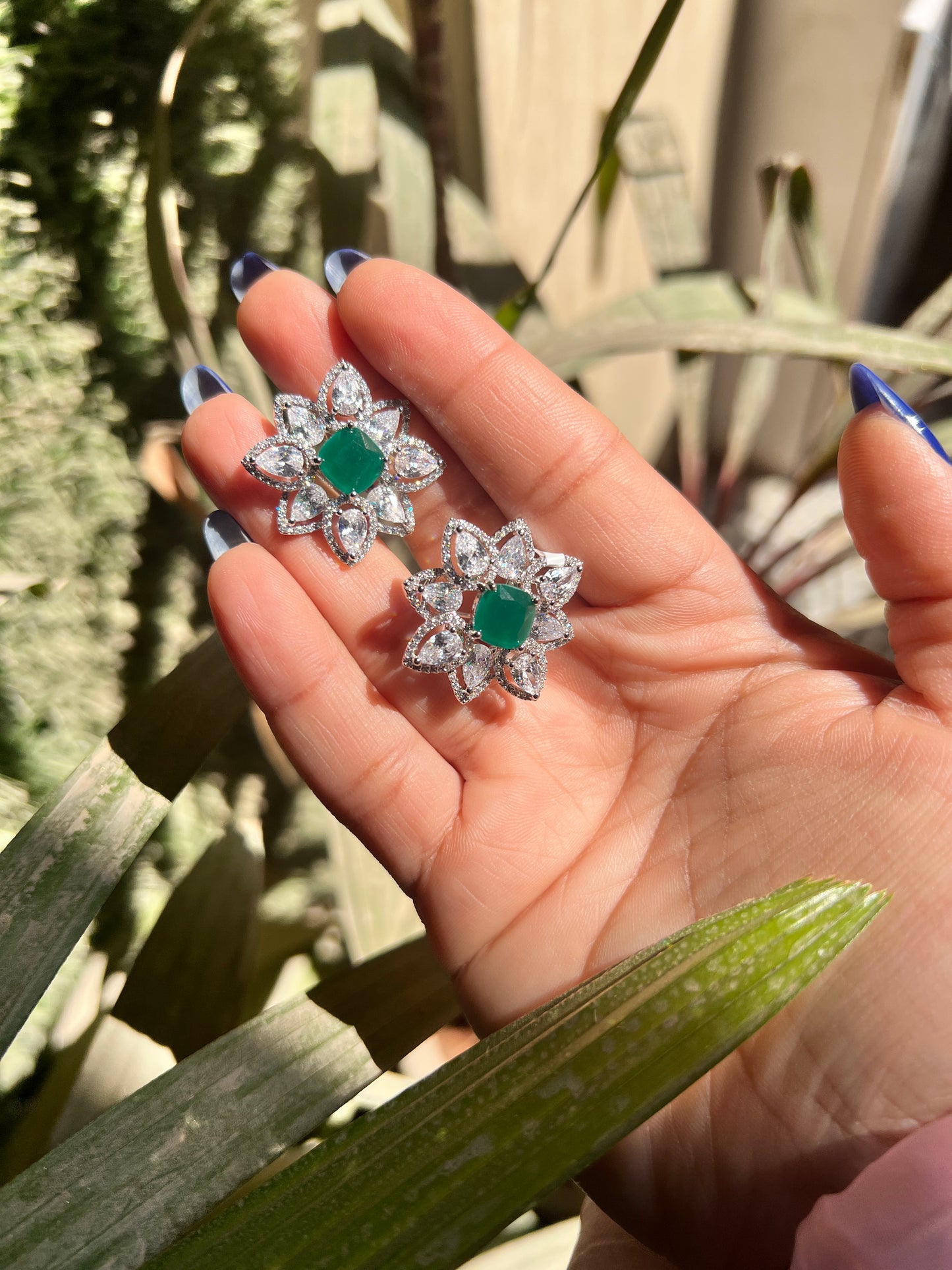 Magnolia Emerald Radiance Diamond Studs