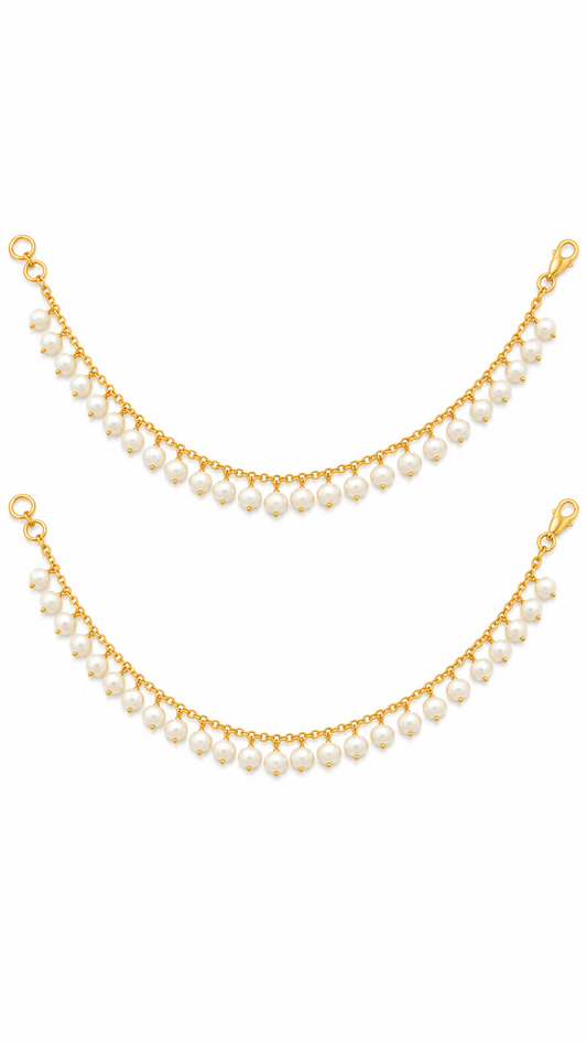 Meher Pearl Gold Ear Chain