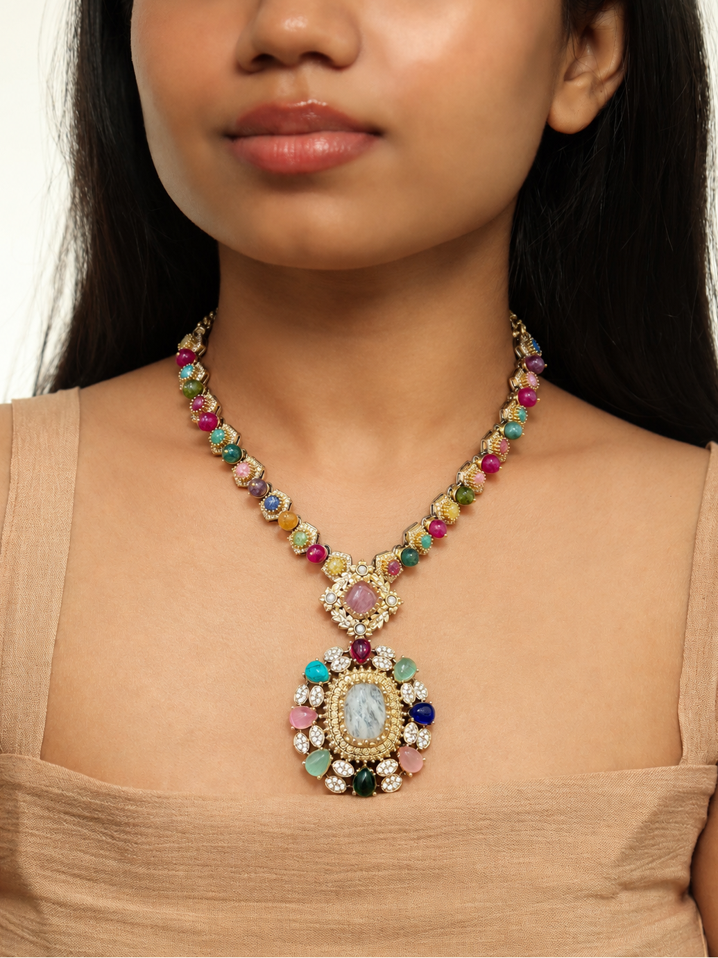 Celeste Mosaic Statement Necklace Set