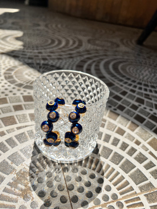 Sapphire Petal Hoops