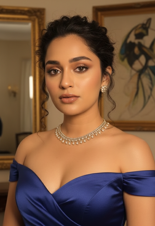 Suhana Polki Fringe Necklace Set