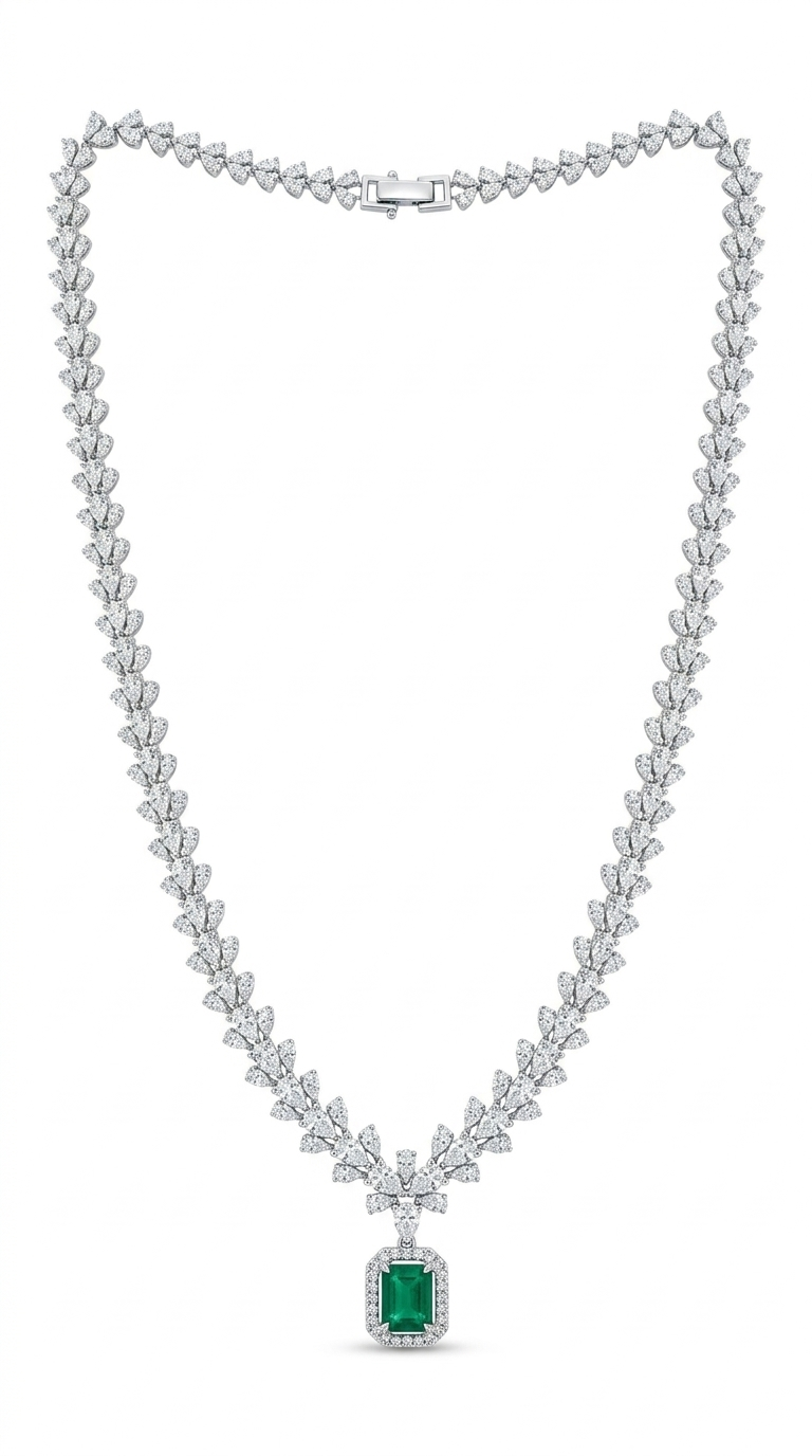 Veda Dhurandhar Emerald Diamond Necklace
