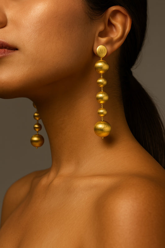 Golden Orb Cascade Earrings