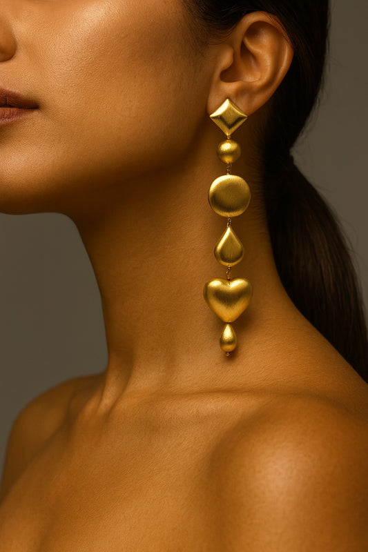 Golden Symphony Drop Earrings