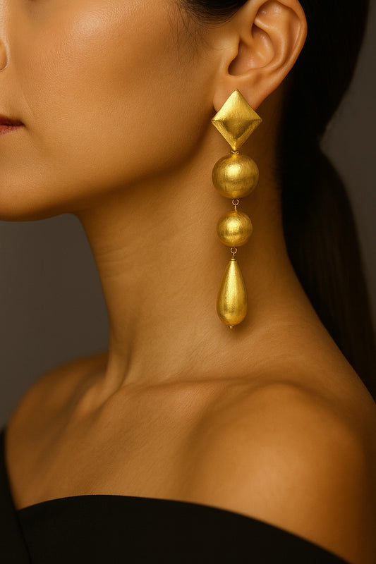 Gilded Ember Drop Earrings