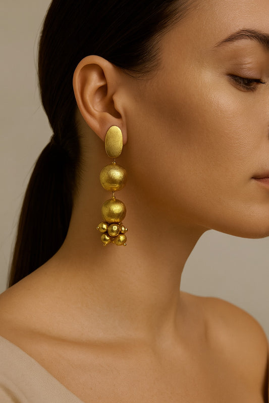 Golden Cluster Bloom Earrings