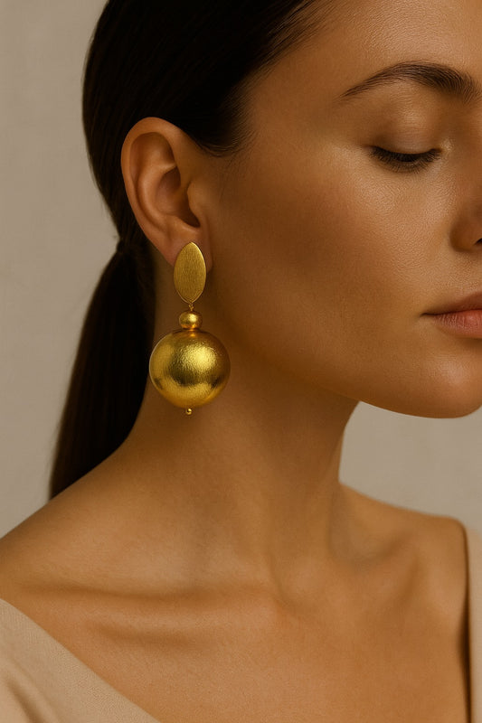 Golden Solstice Drop Earrings