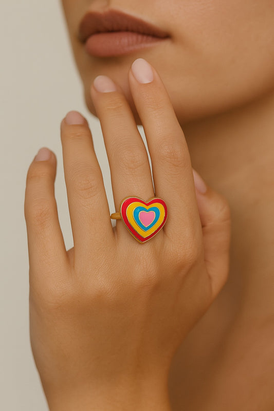 Heart Pop Rainbow Ring