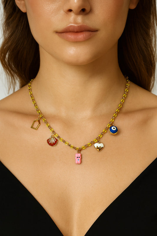 Golden Wanderlust Charm Necklace