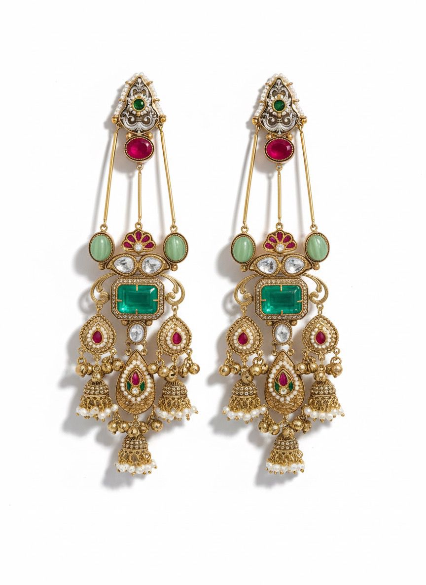Regal Emerald Cascade Chandbalis