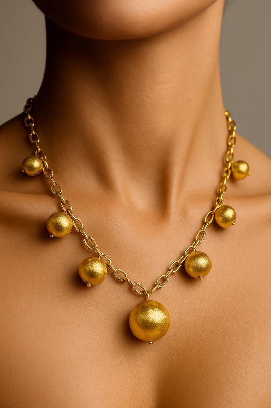 Golden Orb Statement Necklace