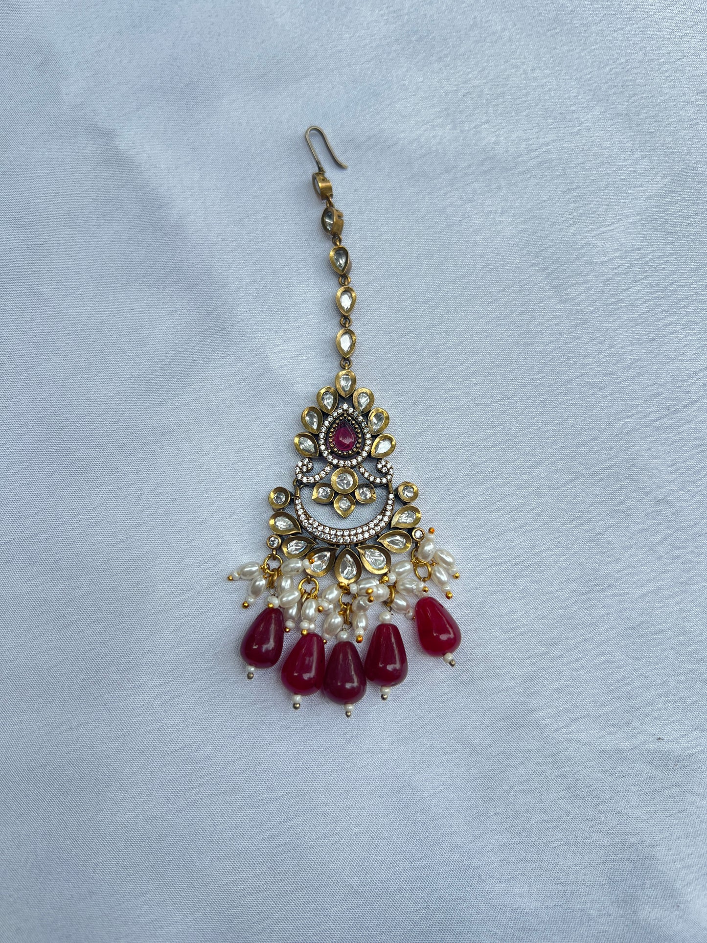 Maharani Padma Ruby Kundan Statement Necklace Set